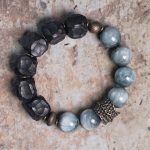 Buddha Stones Eagle's Eye Stone Ebony Wood Copper Confidence Couple Bracelet Bracelet BS 1