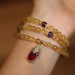 Buddha Stones Citrine Amethyst PiXiu Prosperity Happiness Protection Bracelet Bracelet BS 4