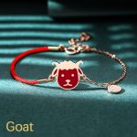 Buddha Stones 925 Sterling Silver Color-changing Chinese Zodiac Luck Protection Red String Chain Bracelet Bracelet BS Goat(Wrist Circumference 14-15cm)