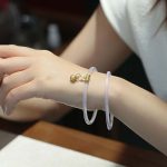 Buddha Stones Natural Cyan White Jade Success Bracelet Bracelet BS 9