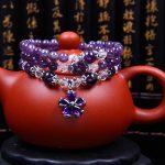 Buddha Stones Tibetan Amethyst Blessing Bracelet Mala Bracelet BS 3