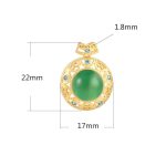 Buddha Stones 925 Sterling Silver Green Chalcedony Hetian White Jade Strength Necklace Pendant Necklaces & Pendants BS 4