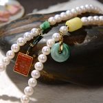 Buddha Stones 925 Sterling Silver Pearl Hetian Jade Red Agate Double Happiness Amber Luck Quadruple Wrap Bracelet Bracelet BS 2