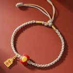 Buddha Stones 925 Sterling Silver Handmade Auspicious Chinese Character Blessing Braided String Bracelet Bracelet BS Auspicious Chinese Character