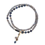 Buddha Stones Moonstone Lazurite Calm Healing Positive Bracelet Bracelet BS 15