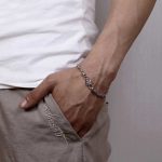 Buddha Stones Tibetan Double Dorje Om Mani Padme Hum Buddha Swastika Vajra Strength Bracelet Bracelet BS 3