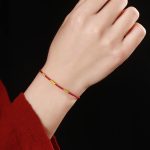 Buddha Stones 999 Gold Bead Handmade Four Thread Wishful Knots Braided Protection Bracelet Bracelet BS 5