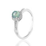 Buddha Stones 925 Sterling Silver Round Jade Luck Prosperity Adjustable Ring Ring BS 1
