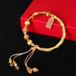 Buddha Stones Natural Tiger Eye Citrine Abacus Charm Protection Bracelet Bracelet BS 1