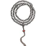 Buddha Stones 108 Mala Beads 925 Sterling Silver Red Agate Turquoise Confidence Charm Bracelet Mala Bracelet BS 8mm 925 Sterling Silver&Red Agate