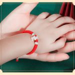 Buddha Stones 999 Sterling Silver Chinese Zodiac Red Rope Luck Handcrafted Kids Bracelet Bracelet BS 17
