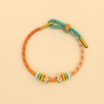 Buddha Stones Handmade Eight Thread Peace Knot Peach Blossom Knot Luck Rope Braided Bracelet Bracelet BS 8