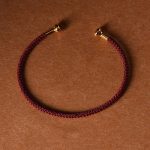 Buddha Stones Simple Design Handmade Luck Braid String Cuff Bracelet Bracelet BS Dark Red