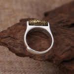 Buddha Stones Tibet Om Mani Padme Hum Carved Design Purity Rotatable Ring Ring BS 2