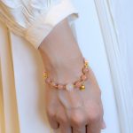 Buddha Stones Sun Stone Golden Silk Jade Lily of the Valley Charm Positive Bracelet Bangle Bracelet Bangle BS 7