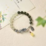 Buddha Stones 925 Sterling Silver Natural Hetian Jade Amber PiXiu Luck Bracelet Bracelet BS 3