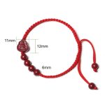 Size of Buddhastoneshop Laughing Buddha Avalokitesvara Cinnabar Blessing String Bracelet