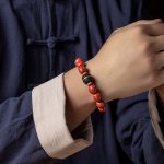 Buddha Stones Natural Cinnabar Ebony Calm Blessing Bracelet Bracelet BS 2