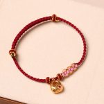 Buddha Stones Handmade Peach Blossom Protection Braided Rope Bracelet Bracelet BS 4
