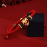 Buddha Stones Handmade 925 Sterling Silver Year of the Dragon Cute Chinese Zodiac Luck Braided Red Bracelet Bracelet BS Pig(Wrist Circumference 14-19cm)