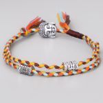 Buddha Stones  Head Serenity String Bracelet Bracelet BS Light Blue