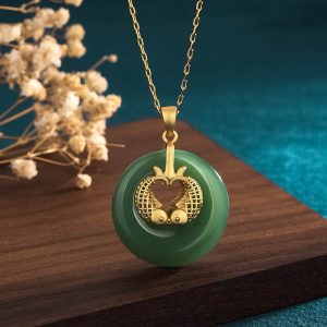 Buddha Stones Cyan Jade Koi Fish Luck Necklace Pendant Necklaces & Pendants BS Cyan Jade (Success ♥ Luck)