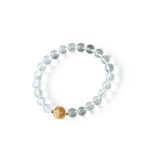 Buddha Stones Natural Black Obsidian White Crystal Black Onyx Dragon Strength Bracelet Bracelet BS 12