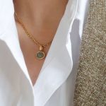 Buddha Stones Oval Turquoise Strength Titanium Steel Necklace Pendant Necklaces & Pendants BS 6