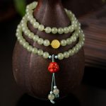 Buddha Stones Jade Red Agate Amber Laughing Buddha Prosperity Bracelet Bracelet BS 3