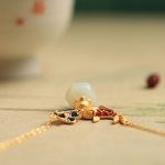 Buddha Stones 925 Sterling Silver White Jade Koi Fish Lotus Protection Necklace Pendant Necklaces & Pendants BS 8