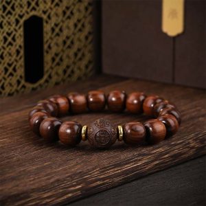 Buddha Stones Natural Rosewood Compassion Bracelet Bracelet BS Rosewood