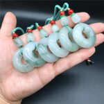 Buddha Stones Natural Jade Peace Buckle Prosperity Necklace Pendant Necklaces & Pendants BS 8