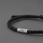 Buddha Stones Tibet Koi Fish Wealth Black String Bracelet Bracelet BS 1