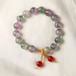 Buddha Stones Liuli Glass Bead Blessing Harmony Bracelet Bracelet BS Purple