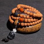 Tibet 108 Mala Beads Rudraksha Bodhi Seed Chinese Zodiac Natal Buddha Wealth Charm Bracelet Mala Bracelet BS 16