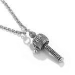 Buddha Stones Tibetan Om Mani Padme Hum Prayer Wheel Lotus Wisdom Rotatable Necklace Pendant Necklaces & Pendants BS 9