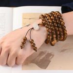 Buddha Stones Tibetan Rosewood Protection Calm Bracelet Mala Mala Bracelet BS 14