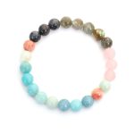 108 Mala Beads Amazonite Black Glitter Stone Positive Tassel Bracelet (Extra 30% Off | USE CODE: FS30) Mala Bracelet BS 6