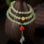Buddha Stones Jade Red Agate Amber Laughing Buddha Prosperity Bracelet Bracelet BS 6
