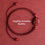 Buddha Stones Chinese Zodiac Natal Buddha Cinnabar Keep Away Evil Spirits Rope Bracelet (Extra 30% Off | USE CODE: FS30) Bracelet BS Dog/Pig-Amitabha Buddha