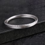 Buddha Stones 999 Sterling Silver Heart Sutra Carved Protection Bracelet Bangle Bracelet Bangle BS 4