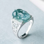 Buddha Stones 925 Sterling Silver Fengshui Wealth Prosperity Jade PiXiu Luck Ring Ring BS main