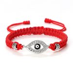 Buddha Stones Evil Eye Keep Away Evil Spirits String Bracelet Bracelet BS Red Black Evil Eye Silver Border