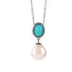 Buddha Stones 925 Sterling Silver Pearl Turquoise Healing Wisdom Necklace Pendant Ring Earrings Necklaces & Pendants BS 5
