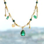 Pearl Bead Zircon Turquoise Calm Necklace Pendant Necklaces & Pendants BS 7