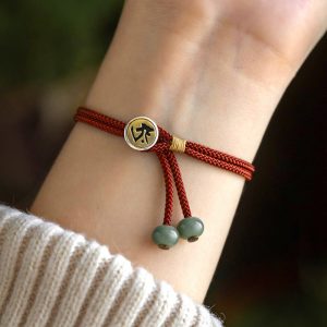 Buddha Stones 925 Sterling Silver Handmade Chinese Zodiac Natal Buddha Cyan Bodhi Seed Protection Braided Red String Bracelet Bracelet BS Ox/Tiger-Void Bodhisattva(Wrist Circumference 14-18cm)