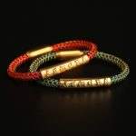 Buddha Stones Handmade 999 Sterling Silver Om Mani Padme Hum Protection Dragon Scale Braided Magnetic Buckle Bracelet Bracelet BS 14