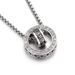 Buddha Stones Tibetan Om Mani Padme Hum Carved Peace Purity Chain Necklace Pendant Necklaces & Pendants BS 3