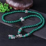 Buddha Stones Natural Green Agate Butterfly Support Bracelet Mala Bracelet BS 3