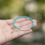 Buddha Stones 925 Sterling Silver Natural Turquoise Pearl Beaded Bracelet Bracelet BS 11